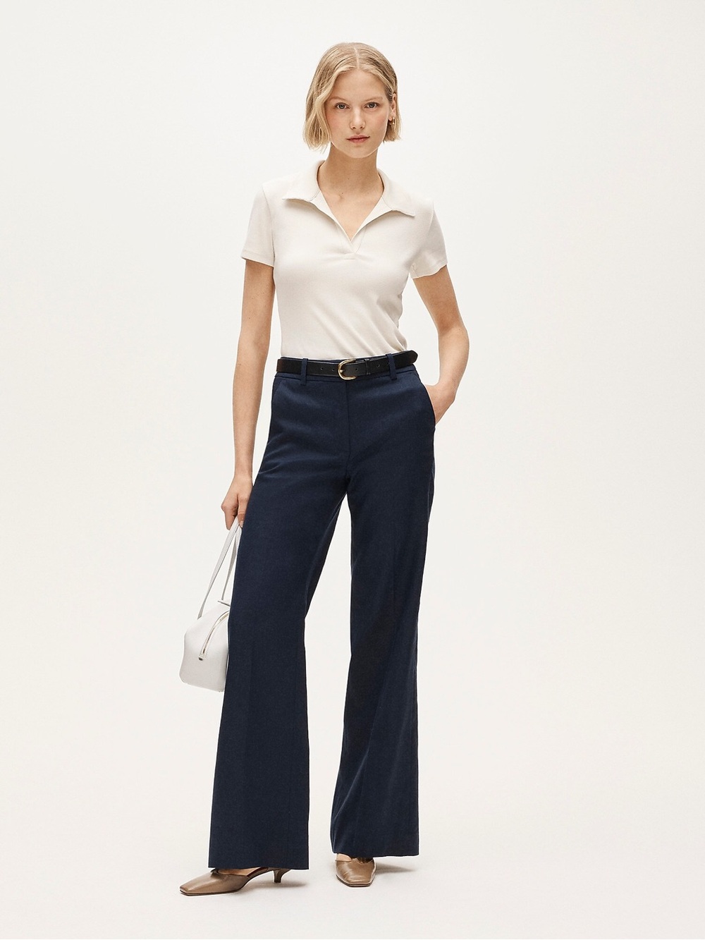 J Crew Carolina flare pant in stretch linen blend